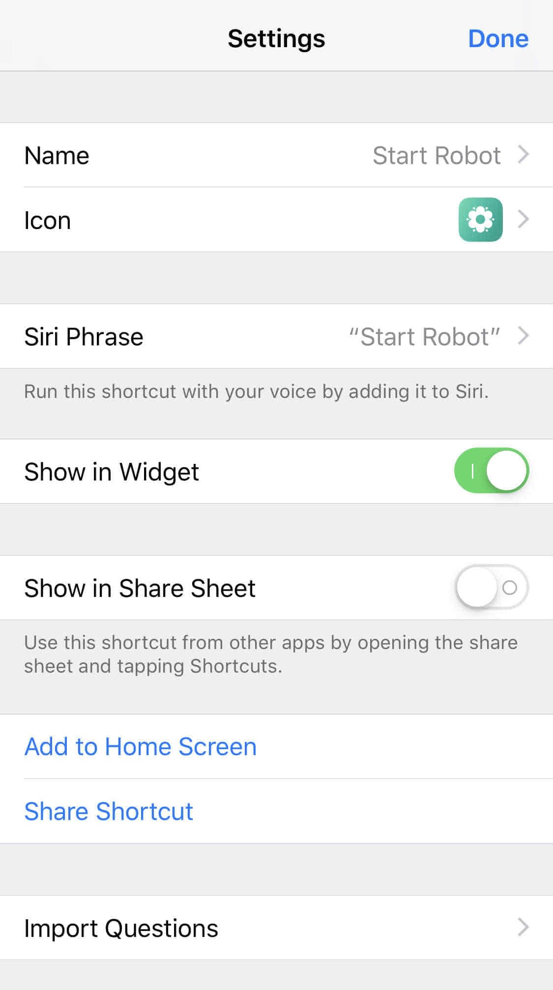 Shortcut Details